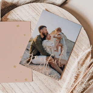 Tarjeta Festiva Con Relieve Metalizado Tarjeta de vacaciones de papel metálico con 1 foto