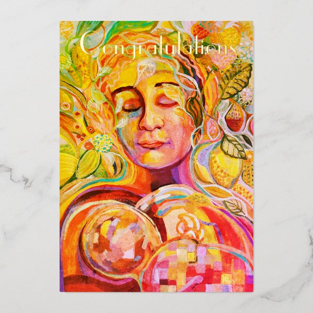 Tarjeta Festiva Con Relieve Metalizado Tarjeta de vacaciones de Relieve metalizado de rec (Anverso)