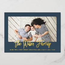 Tarjeta de vacaciones de Relieve metalizado fotogr