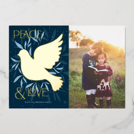 Tarjeta Festiva Con Relieve Metalizado Tarjeta de vacaciones de Relieve metalizado Peace 
