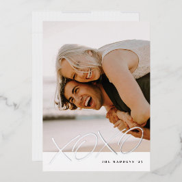 Tarjeta Festiva Con Relieve Metalizado Tarjeta El día de San Valentín XOXO con tinta de R