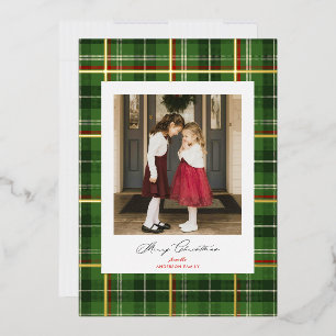 Tarjeta Festiva Con Relieve Metalizado Tarjeta fotográfica clásica de Navidad con Relieve