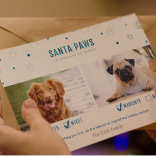 Tarjeta Festiva Con Relieve Metalizado Tarjeta fotográfica de dos perros para Relieve met