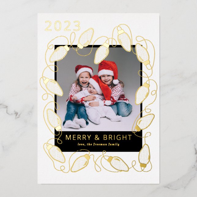 Tarjeta Festiva Con Relieve Metalizado Tarjeta fotográfica de Navidades de Relieve metali (Anverso)