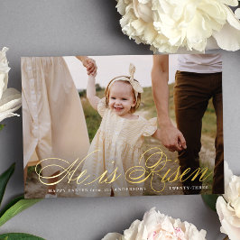 Tarjeta Festiva Con Relieve Metalizado Tarjeta fotográfica de Pascua con guión de Relieve