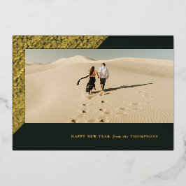 Tarjeta Festiva Con Relieve Metalizado Tarjeta fotográfica horizontal de marco de Relieve