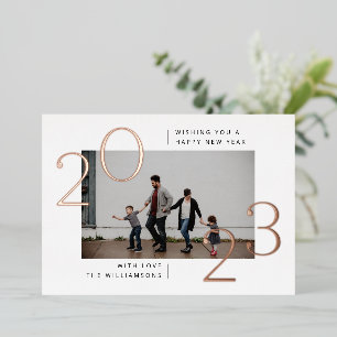 Tarjeta Festiva Con Relieve Metalizado Tarjeta fotográfica minimal moderna de Relieve met