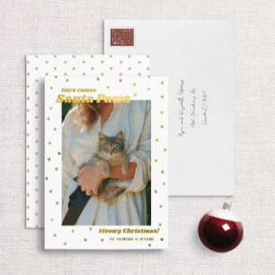 Tarjeta Festiva Con Relieve Metalizado Tarjeta fotográfica para gato del Relieve metaliza