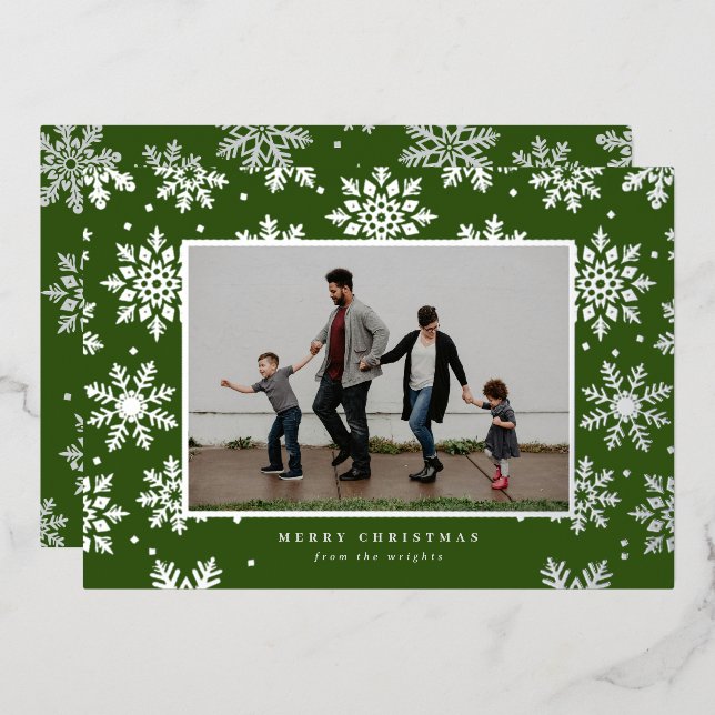 Tarjeta Festiva Con Relieve Metalizado Tarjeta fotográfica prensada con láminas metálicas (Anverso/Reverso)