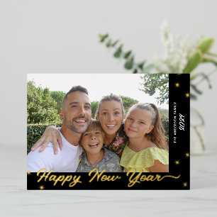 Tarjeta Festiva Con Relieve Metalizado Tarjeta navideña de Relieve metalizado dorado de f