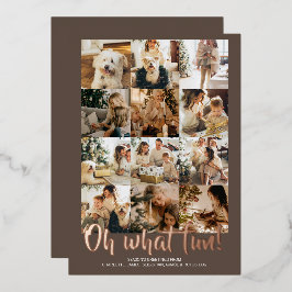 Tarjeta Festiva Con Relieve Metalizado Temporada navideña de 12 Navidades fotográficos