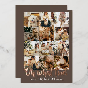 Tarjeta Festiva Con Relieve Metalizado Temporada navideña de 12 Navidades fotográficos