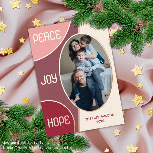 Tarjeta Festiva Con Relieve Metalizado Temporadas clásicas modernas saludos Rosa de oro