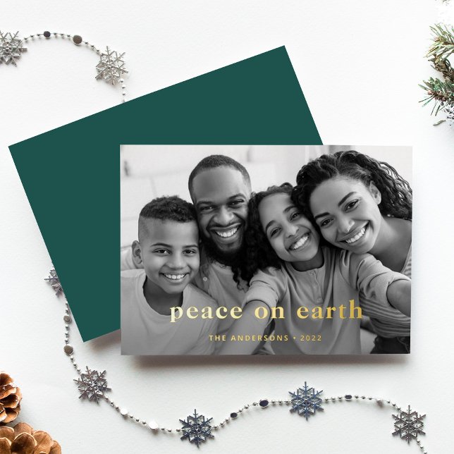 Tarjeta Festiva Con Relieve Metalizado Texto y foto mínimos | Oro (Subido por el creador)