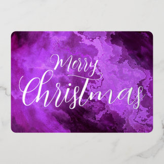 Tarjeta Festiva Con Relieve Metalizado Textura Grunge Mármol Feliz Navidad