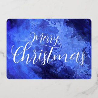 Tarjeta Festiva Con Relieve Metalizado Textura Grunge Mármol Feliz Navidad