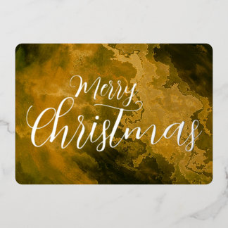 Tarjeta Festiva Con Relieve Metalizado Textura Grunge Mármol Feliz Navidad