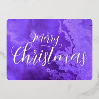 Tarjeta Festiva Con Relieve Metalizado Textura Grunge Mármol Feliz Navidad