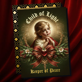 Tarjeta Festiva Con Relieve Metalizado The Child Who Blesses Foil Holiday Card