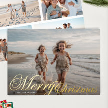 Tipografía Clásica de Oro FIVE Foto Feliz Navidad
