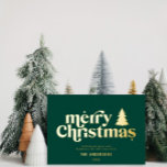 Tarjeta Festiva Con Relieve Metalizado Tipografía gráfica de los Navidades más bonitos no<br><div class="desc">La tipografía gráfica de los Navidades más graciosos no es la tarjeta de vacaciones fotográficas. Con texto dibujado a mano y árboles modernos.</div>