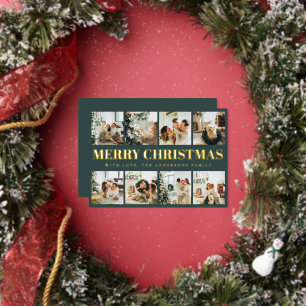 Tarjeta Festiva Con Relieve Metalizado Tipografía Mínima Navidad Mínima Feliz Navidad