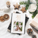 Tarjeta Festiva Con Relieve Metalizado Tipografía moderna mínima de Navidades blancos neg<br><div class="desc">Moderno y mínimo Navidades alegres foto Relieve metalizado tarjeta de vacaciones. Hermoso diseño de tipografía gráfica audaz. Parte de una colección. Diseño blanco negro monocromo.</div>