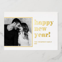Tipografía Negrita Retro Feliz Año Nuevo Foto