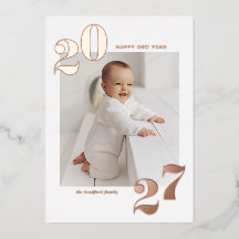 Tipografía Retro Negrita 2027 Foto Año Nuevo Rosa