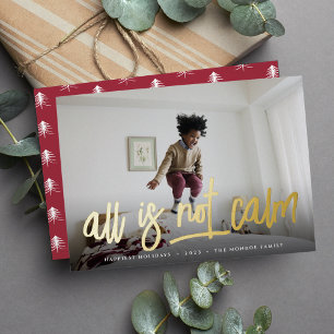 Tarjeta Festiva Con Relieve Metalizado Todo no es calma   Cortar foto completa