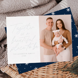 Tarjeta Festiva Con Relieve Metalizado Together is a Beautiful Place to Be Photo