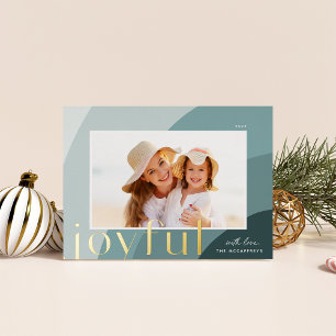 Tarjeta Festiva Con Relieve Metalizado Tonos alegres Foto horizontal moderna