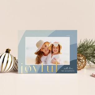 Tarjeta Festiva Con Relieve Metalizado Tonos alegres Foto horizontal moderna