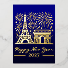 Torre Eiffel Año Nuevo París Fuegos Artificiales F