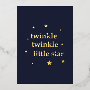 Tarjeta Festiva Con Relieve Metalizado Twinkle Twinkle