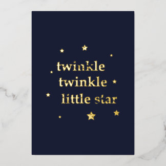 Tarjeta Festiva Con Relieve Metalizado Twinkle Twinkle