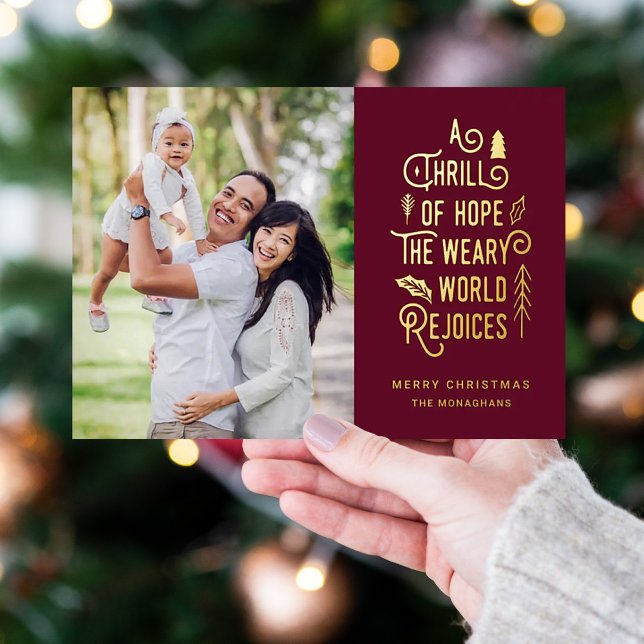 Tarjeta Festiva Con Relieve Metalizado Un júbilo de esperanza | Navidades fotográficos mo (Subido por el creador)