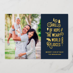 Tarjeta Festiva Con Relieve Metalizado Un júbilo de esperanza   Navidades fotográficos mo