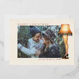 Tarjeta Festiva Con Relieve Metalizado Una lámpara de pierna para la historia de los Navi