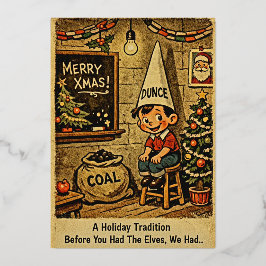 Tarjeta Festiva Con Relieve Metalizado Una tradición de vacaciones