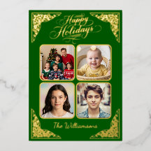 Vacaciones de Gold Happy, cuatro fotos, verde, nom