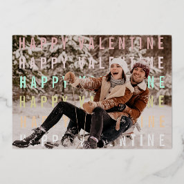 Tarjeta Festiva Con Relieve Metalizado Valentine Love PhotoPop Greeting