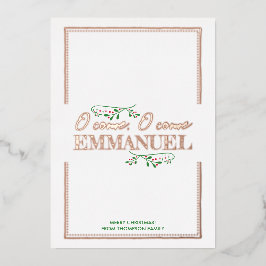 Tarjeta Festiva Con Relieve Metalizado ¡Ven, Emanuel!