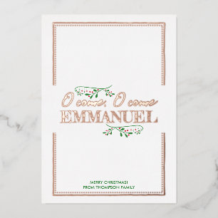 Tarjeta Festiva Con Relieve Metalizado ¡Ven, Emanuel!