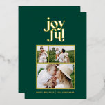 Tarjeta Festiva Con Relieve Metalizado verde moderno alegre 3 vacaciones de Relieve metal<br><div class="desc">moda elegante,  verde mínimo 3 foto tarjeta de Relieve metalizado de vacaciones. Parte de una colección de vacaciones.</div>