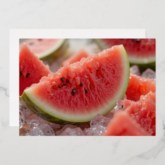 Tarjeta Festiva Con Relieve Metalizado Vibraciones de Verano Helado