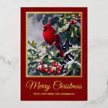 Vintage Christmas Red Cardinal Bird