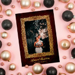 Tarjeta Festiva Con Relieve Metalizado Vintage Frame Married Christmas Burgundy Photo<br><div class="desc">If you’re recently married and looking for a beautiful, simple card to send to your family and friends this holiday season, check out our Vintage Frame Married Christmas Foil Holiday Card. This gorgeous card features a vintage frame and “Married Christmas” in pressed foil. Simply personalize with your photo and names!...</div>