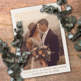 Tarjeta Festiva Con Relieve Metalizado Vintage Minimal Personalizado Boda Gracias