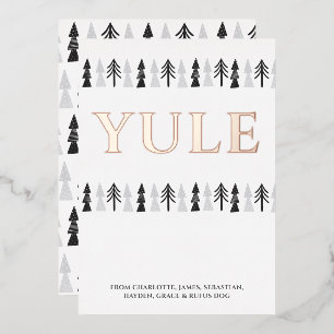 Tarjeta Festiva Con Relieve Metalizado Yule Christmas Tree personalizado